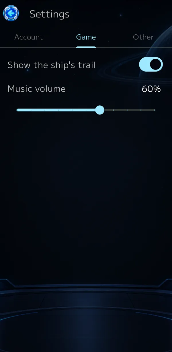 The Game tab in Settings